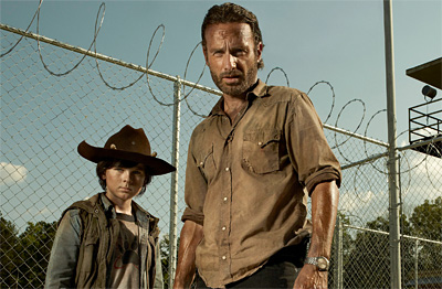 Chandler Riggs and Andrew Lincoln in The Walking Dead
